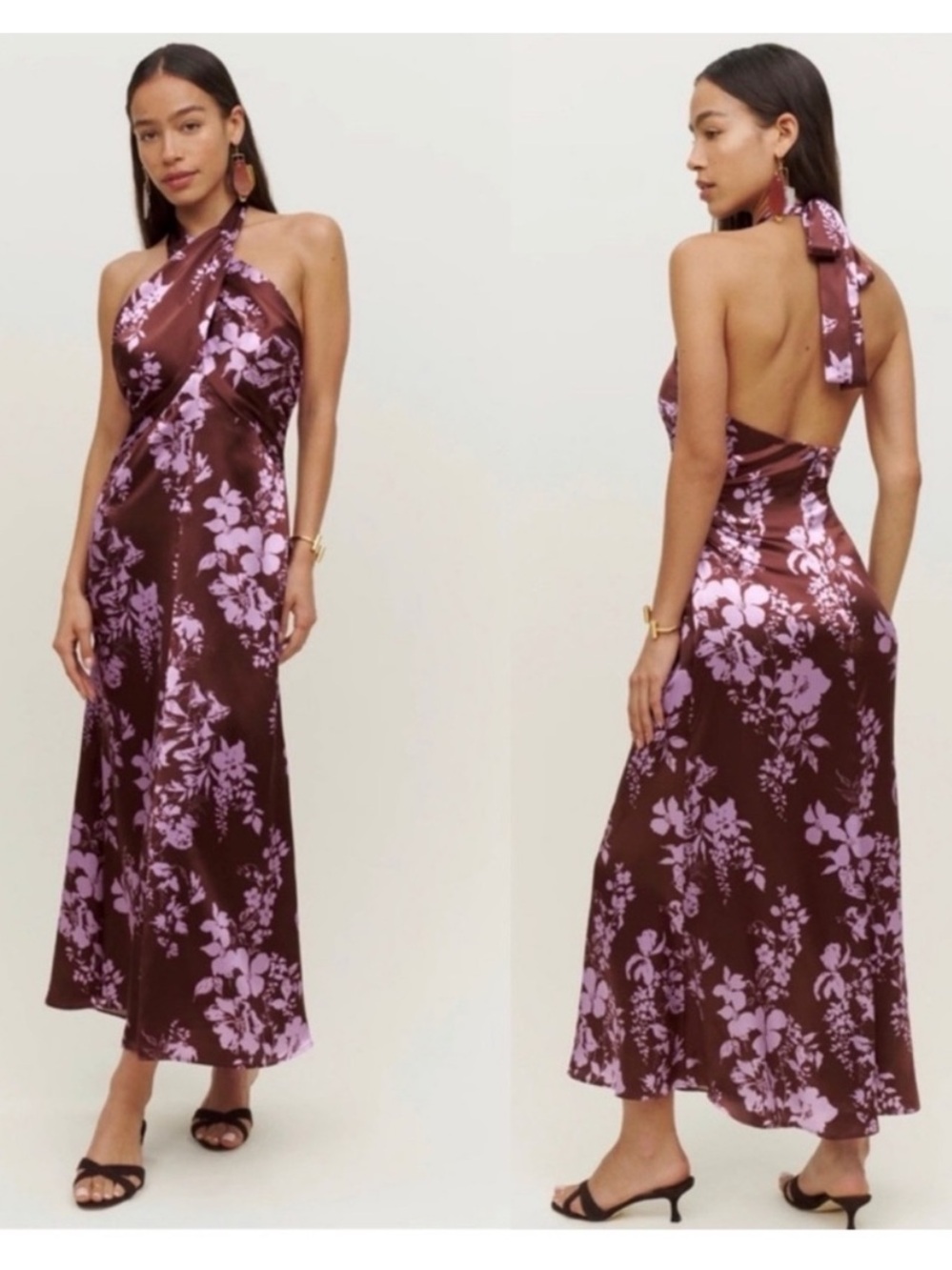 Reformation 2 Maddison Silk Halter Dress Floral